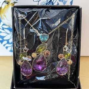 Beautiful jewel tone necklace & earring gift set